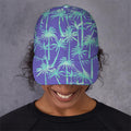 Teal Palm Tree Pattern Print Baseball Cap