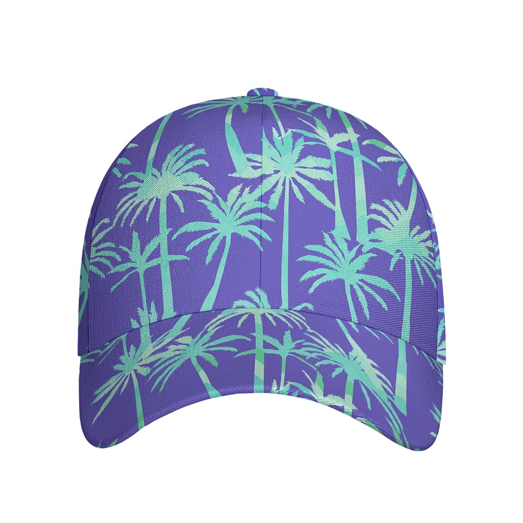 Teal Palm Tree Pattern Print Baseball Cap
