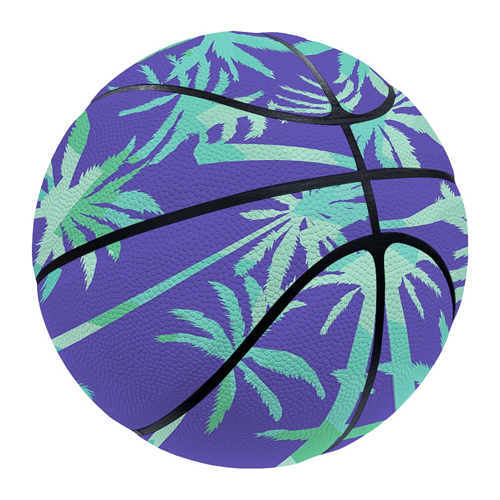 Teal Palm Tree Pattern Print Basketball