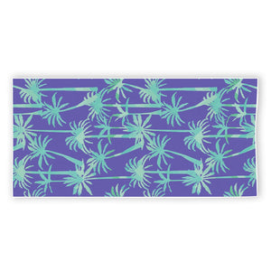 Teal Palm Tree Pattern Print Beach Towel