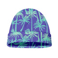 Teal Palm Tree Pattern Print Beanie