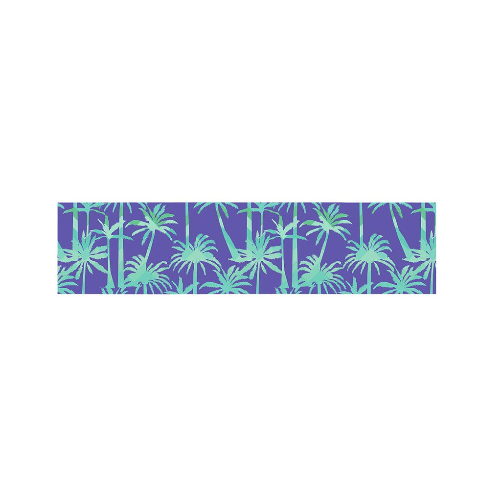 Teal Palm Tree Pattern Print Bed Runner