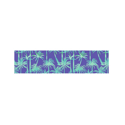 Teal Palm Tree Pattern Print Bed Runner