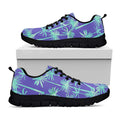 Teal Palm Tree Pattern Print Black Running Shoes