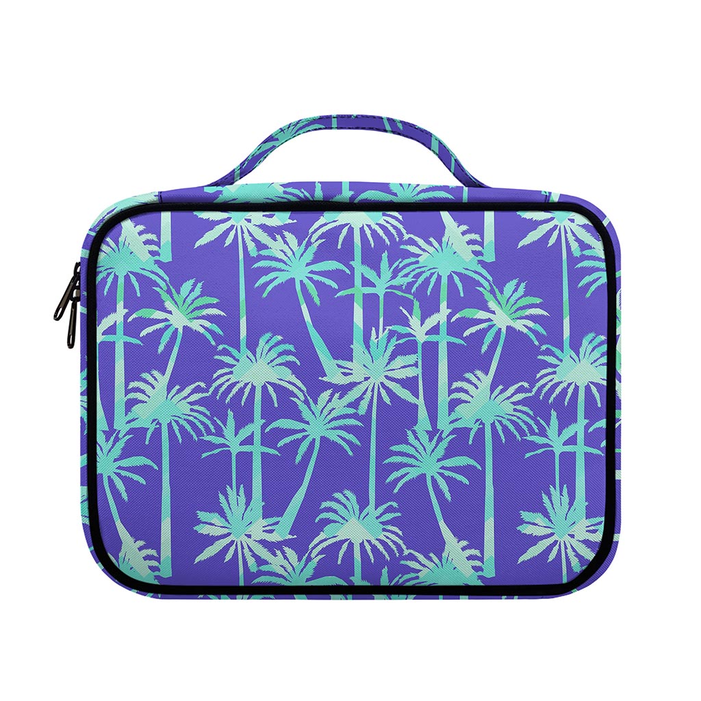 Teal Palm Tree Pattern Print Briefcase Bible Bag