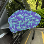 Teal Palm Tree Pattern Print Car Side Mirror Covers