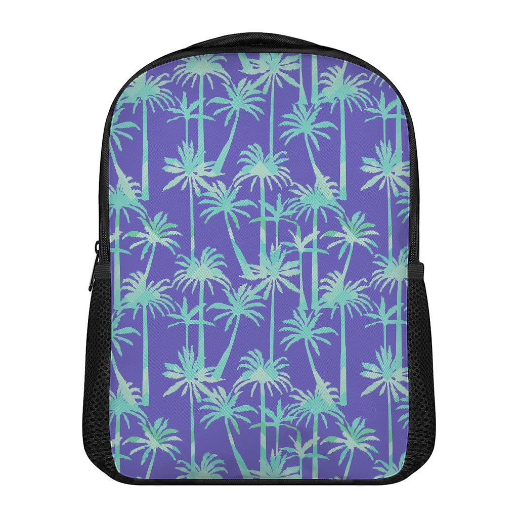 Teal Palm Tree Pattern Print Casual Backpack