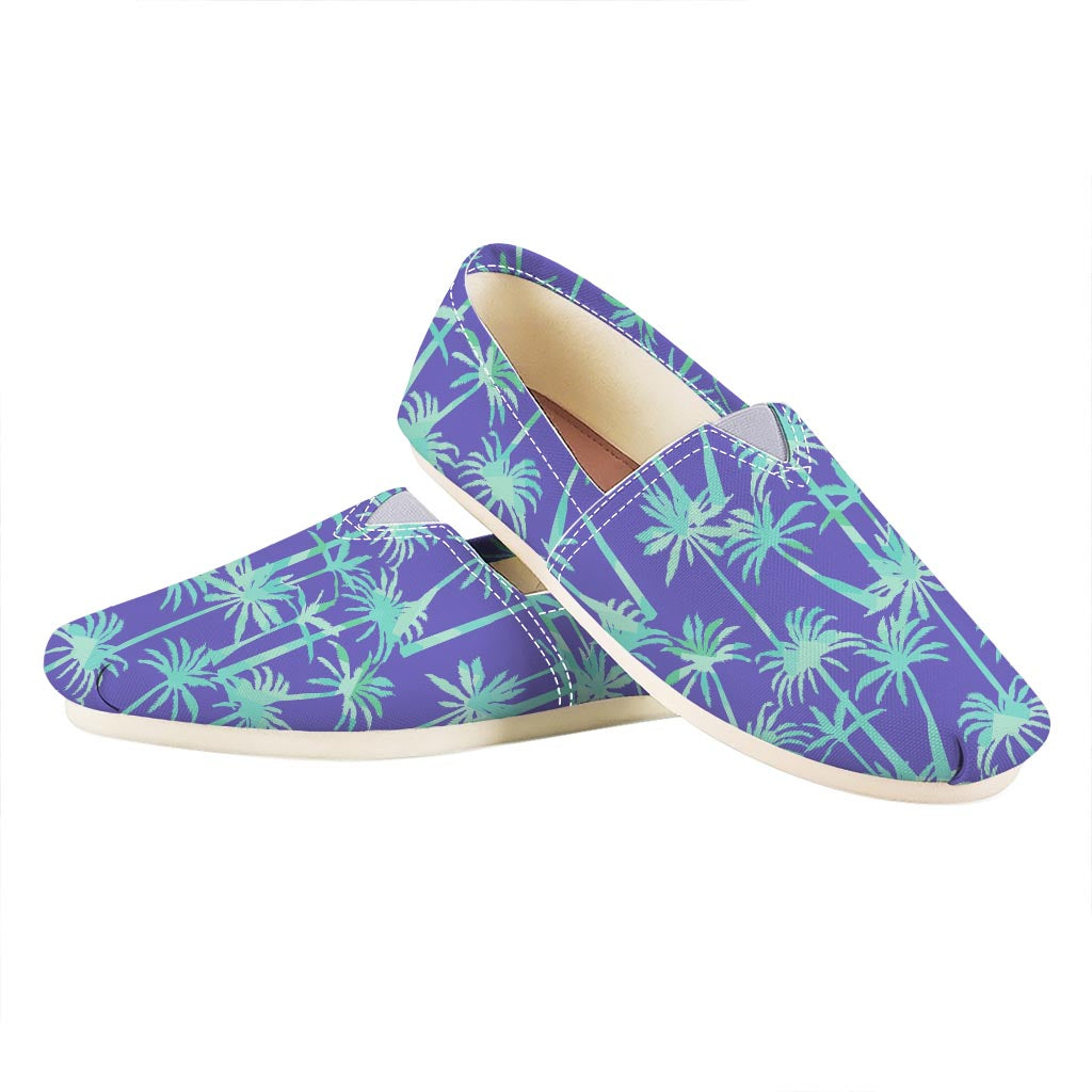 Teal Palm Tree Pattern Print Casual Shoes