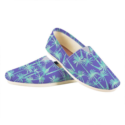 Teal Palm Tree Pattern Print Casual Shoes