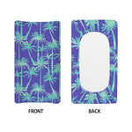 Teal Palm Tree Pattern Print Changing Pad Cover