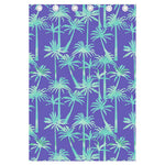 Teal Palm Tree Pattern Print Curtain
