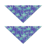 Teal Palm Tree Pattern Print Dog Bandana
