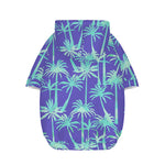 Teal Palm Tree Pattern Print Dog Zip Up Hoodie