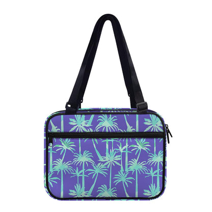Teal Palm Tree Pattern Print Double Strap Bible Bag