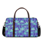 Teal Palm Tree Pattern Print Duffle Bag