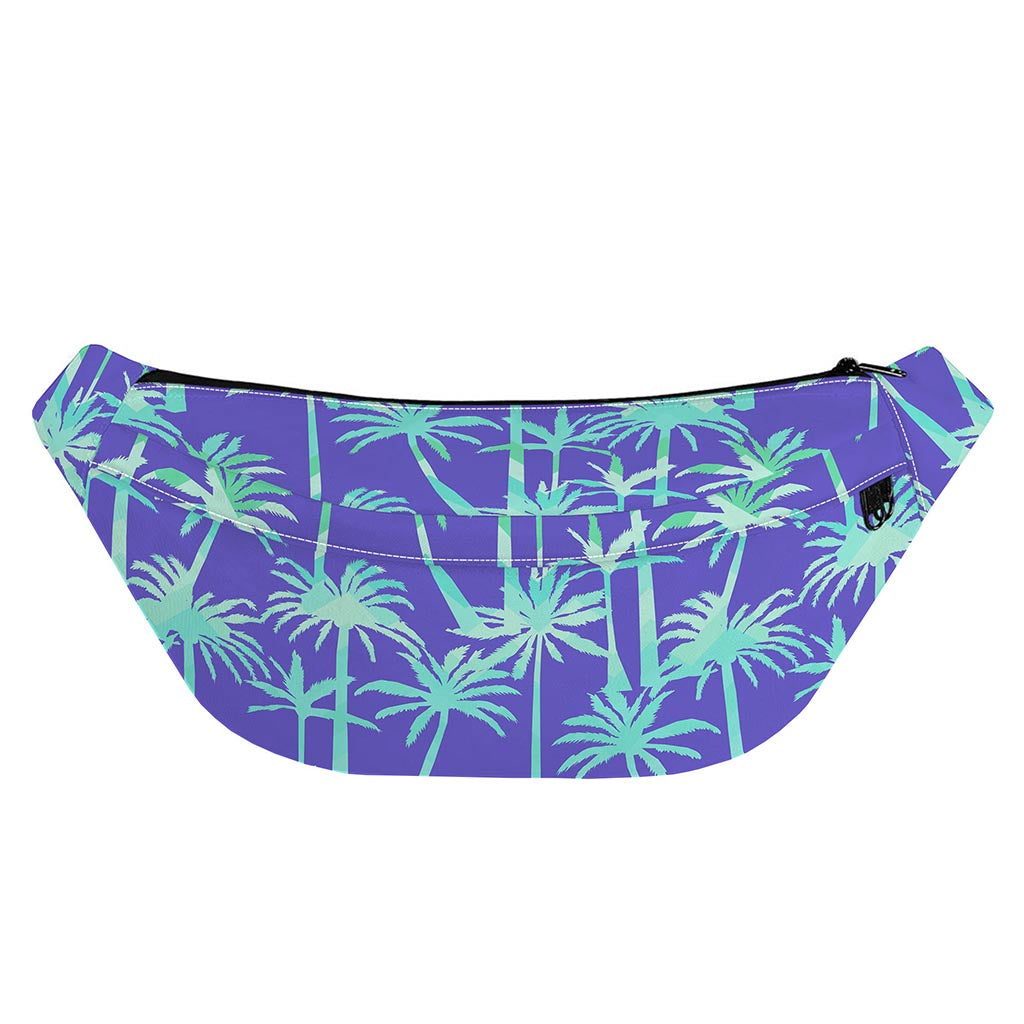 Teal Palm Tree Pattern Print Fanny Pack