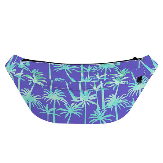 Teal Palm Tree Pattern Print Fanny Pack