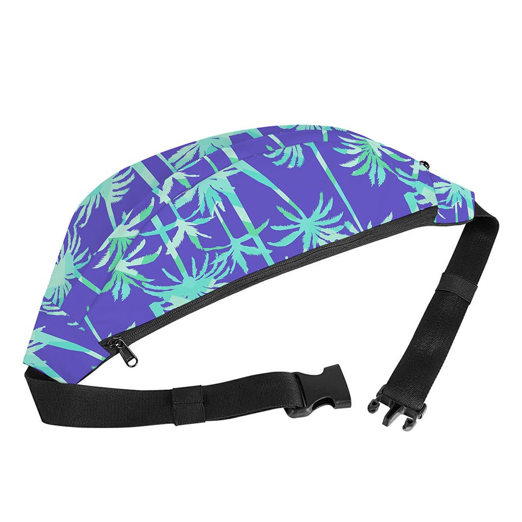 Teal Palm Tree Pattern Print Fanny Pack