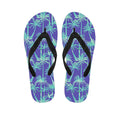 Teal Palm Tree Pattern Print Flip Flops