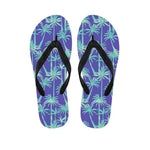 Teal Palm Tree Pattern Print Flip Flops