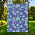 Teal Palm Tree Pattern Print Garden Flag