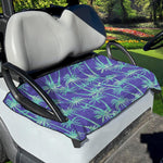 Teal Palm Tree Pattern Print Golf Cart Seat Cover