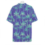 Teal Palm Tree Pattern Print Hawaiian Shirt