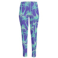 Teal Palm Tree Pattern Print High-Waisted Pocket Leggings