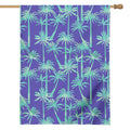 Teal Palm Tree Pattern Print House Flag