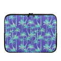 Teal Palm Tree Pattern Print Laptop Sleeve