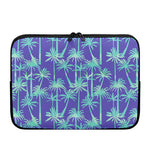 Teal Palm Tree Pattern Print Laptop Sleeve