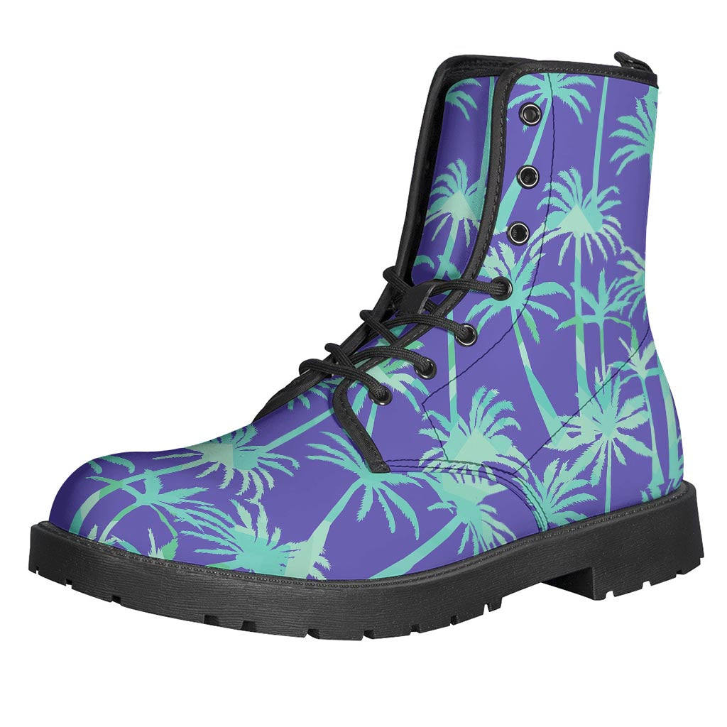 Teal Palm Tree Pattern Print Backpack