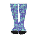 Teal Palm Tree Pattern Print Long Socks
