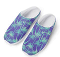 Teal Palm Tree Pattern Print Mesh Casual Shoes