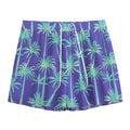 Teal Palm Tree Pattern Print Mesh Shorts