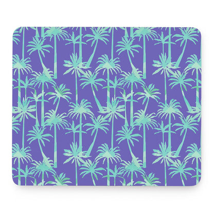 Teal Palm Tree Pattern Print Mouse Pad