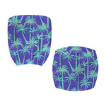 Teal Palm Tree Pattern Print Office Chair Cover