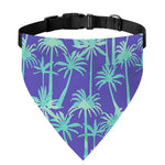 Teal Palm Tree Pattern Print Over The Collar Dog Bandana