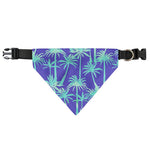 Teal Palm Tree Pattern Print Over The Collar Dog Bandana