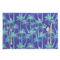 Teal Palm Tree Pattern Print Placemat