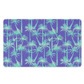Teal Palm Tree Pattern Print Polyester Doormat