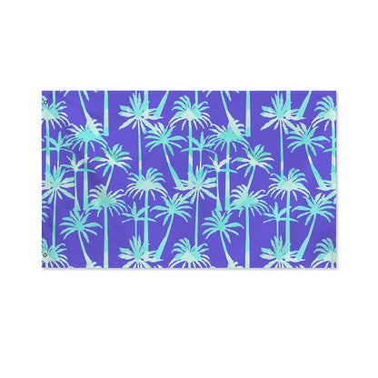 Teal Palm Tree Pattern Print Polyester Flag
