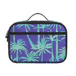 Teal Palm Tree Pattern Print Portable Lunch Bag