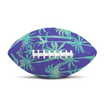 Teal Palm Tree Pattern Print Rugby Ball