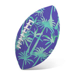 Teal Palm Tree Pattern Print Rugby Ball