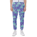 Teal Palm Tree Pattern Print Joggers