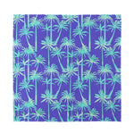 Teal Palm Tree Pattern Print Silk Bandana
