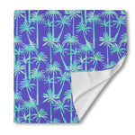 Teal Palm Tree Pattern Print Silk Bandana