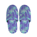 Teal Palm Tree Pattern Print Slippers