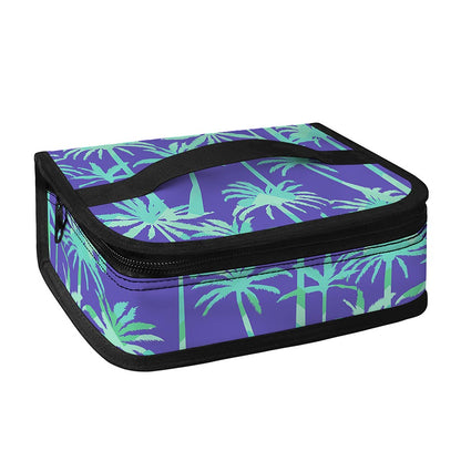 Teal Palm Tree Pattern Print Small Lunch Bag